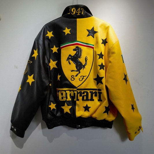 ferrari black&gold - Formula 1 Leather Jacket